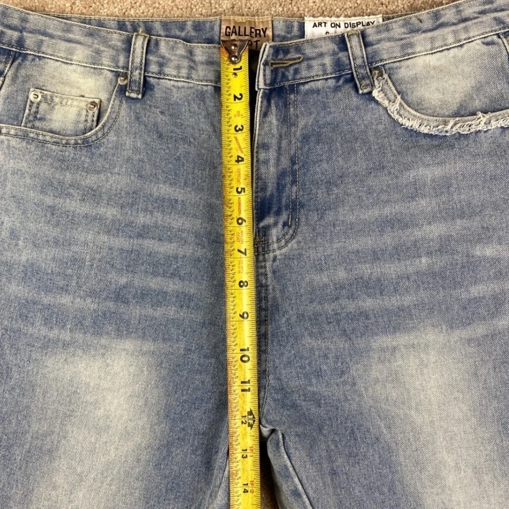 Gallery Dept Art on Display Distressed Flare‎ Jeans Light Wash Women XL 36x30